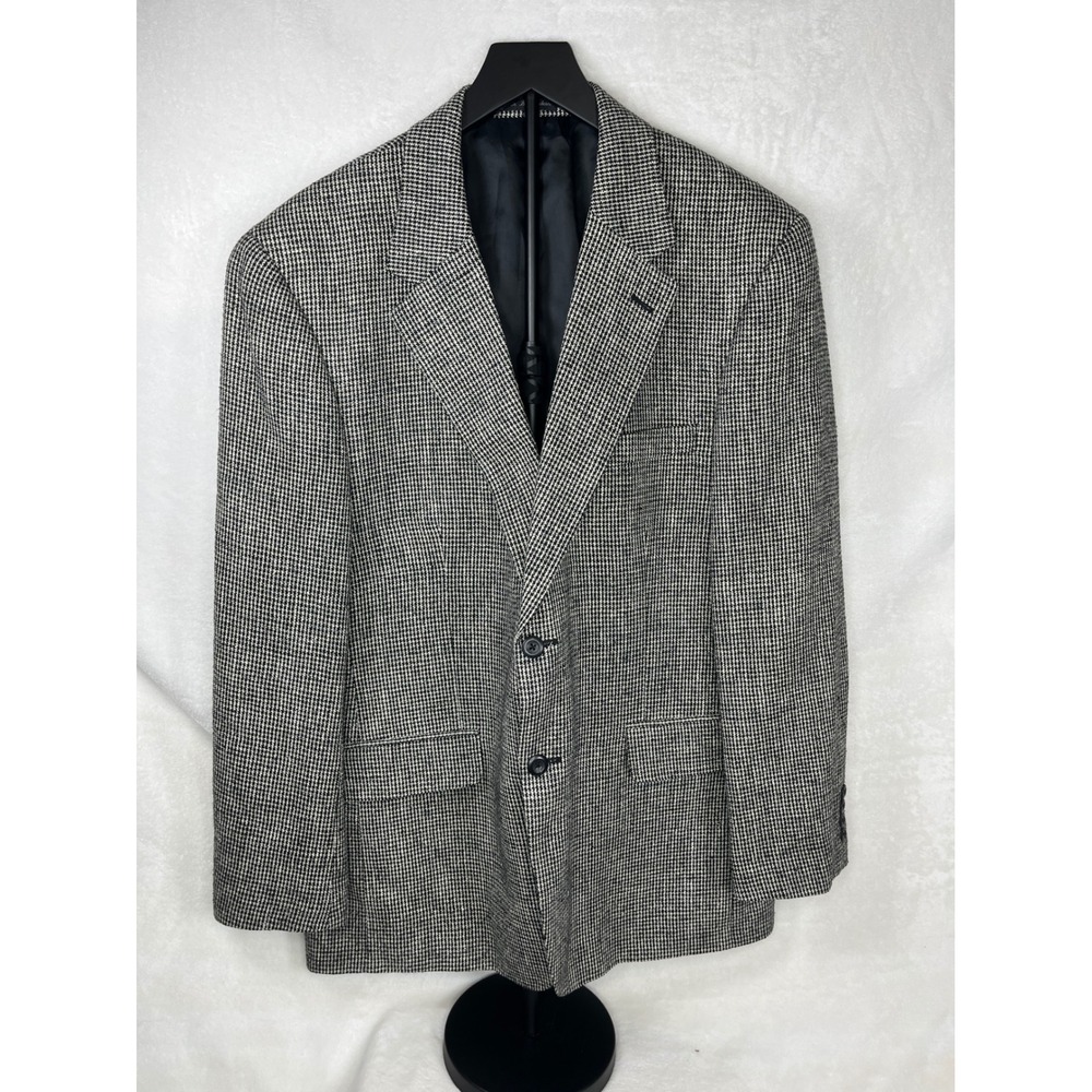 Savile Row Mens‎ Tweed Houndstooth Blazer Jacket S R 42 R 100% Silk